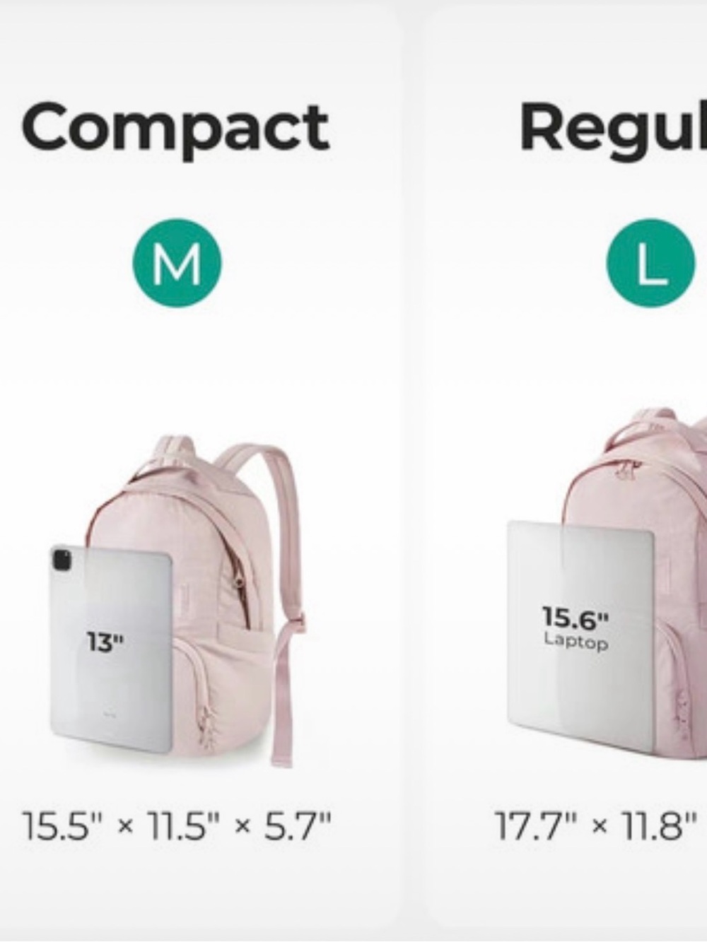 bagsmart pink compact backpack - Picture 6 of 6